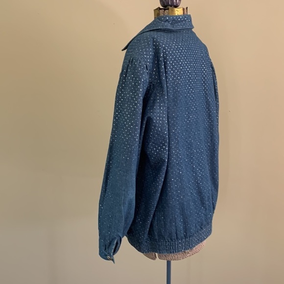 Vintage denim jean bomber jacket - Picture 3 of 5